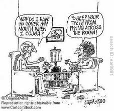elderly re coughing & false teeth